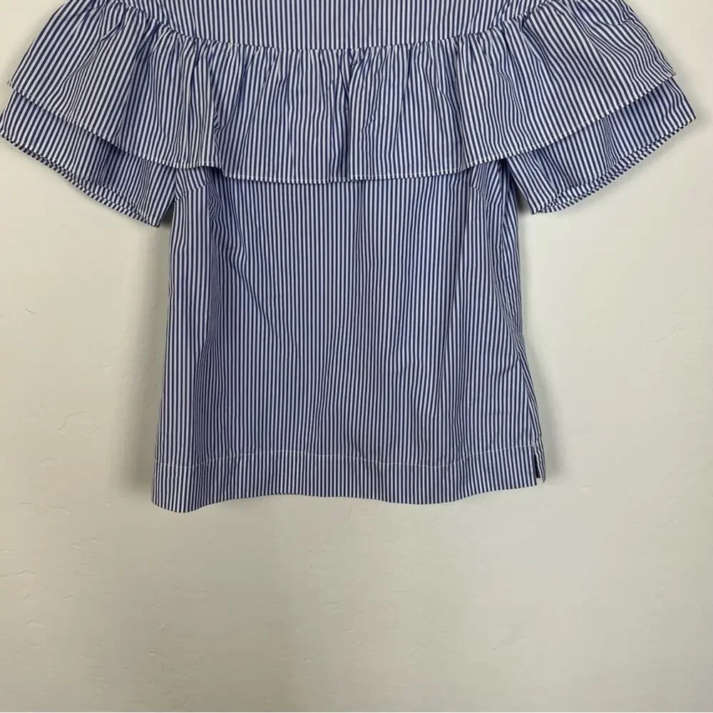 J. Crew Stripe Cotton Poplin Top NWT Size 00
